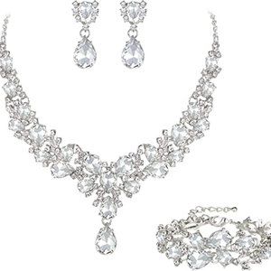 NEW Sparkling Bling Swarovski Crystal Rhinestone Bridal Wedding Necklace…